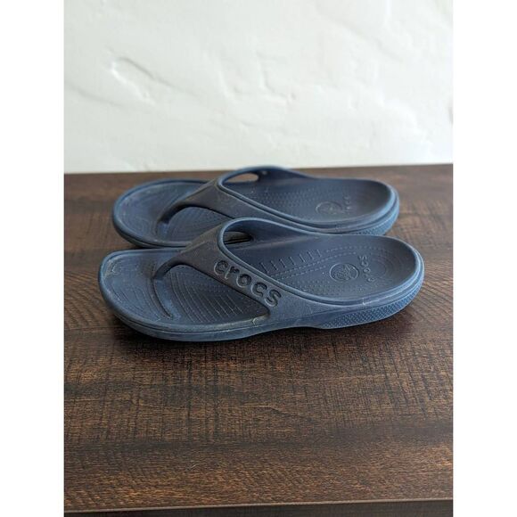 Crocs Navy Blue Slide Flip Flop Style Sandals - Size 7M / 9W - Picture 2 of 8